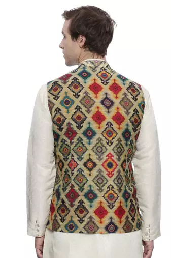 Mayank Modi Printed Chanderi Modi Jacket