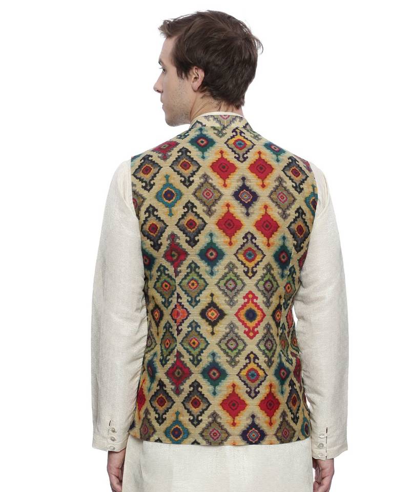 Mayank Modi Printed Chanderi Modi Jacket