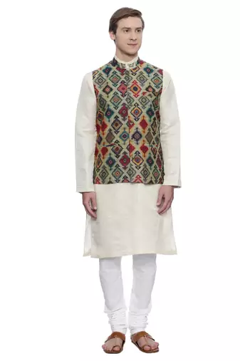 Mayank Modi Printed Chanderi Modi Jacket