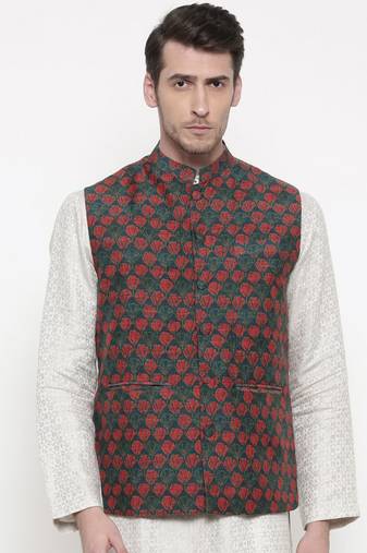 Mayank Modi Printed Chanderi Modi Jacket