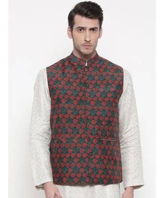 Mayank Modi Printed Chanderi Modi Jacket 1