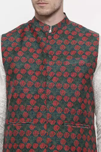 Mayank Modi Printed Chanderi Modi Jacket