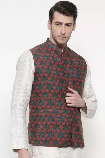 Mayank Modi Printed Chanderi Modi Jacket