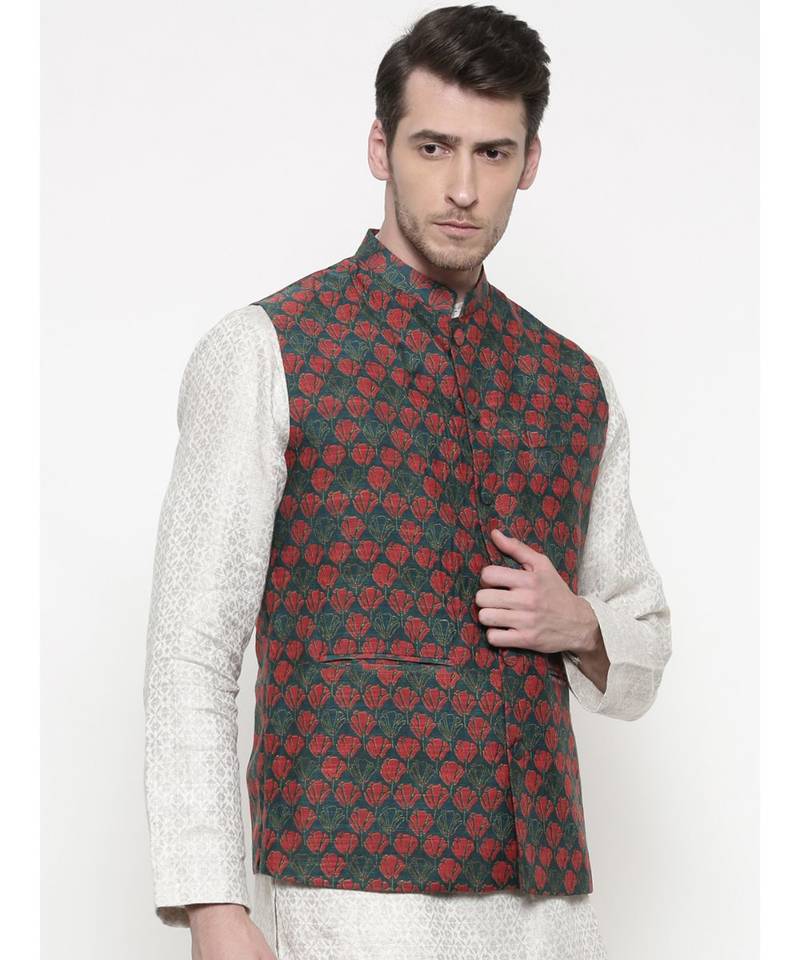 Mayank Modi Printed Chanderi Modi Jacket