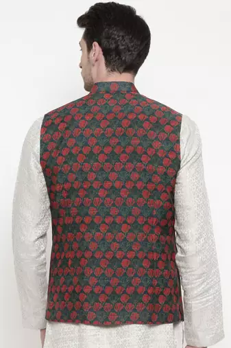 Mayank Modi Printed Chanderi Modi Jacket