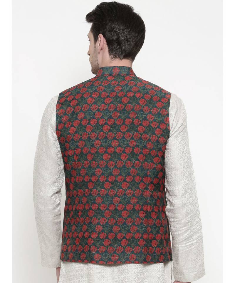 Mayank Modi Printed Chanderi Modi Jacket
