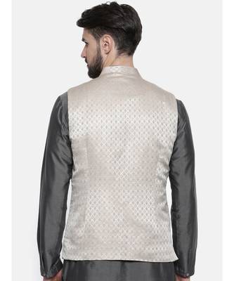 Mayank Modi Gold Silver Silk Jacket 4