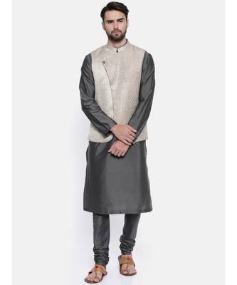 Mayank Modi Gold Silver Silk Jacket 5