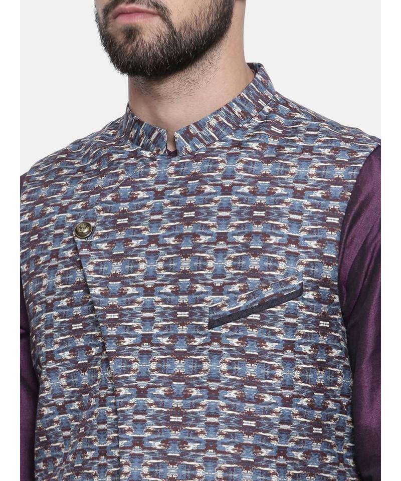 Mayank Modi Classic Printed Nehru Jacket