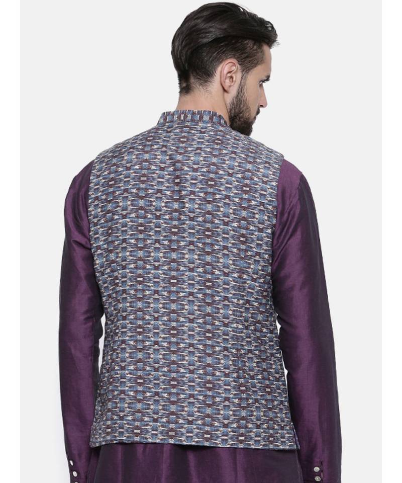 Mayank Modi Classic Printed Nehru Jacket