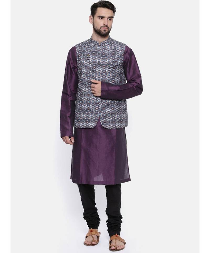 Mayank Modi Classic Printed Nehru Jacket