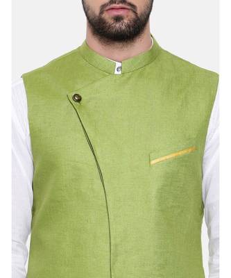 Mayank Modi Green Linen Modi Jacket 2