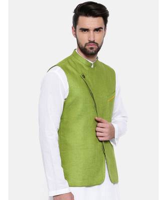 Mayank Modi Green Linen Modi Jacket 3