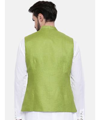 Mayank Modi Green Linen Modi Jacket 4