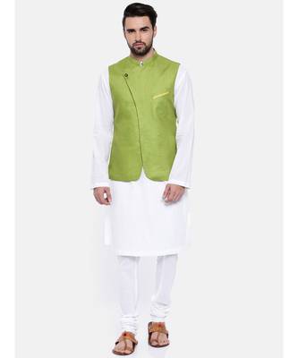 Mayank Modi Green Linen Modi Jacket 5
