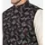 Mayank Modi Brown/Blue Linen Geometric Print Modi Jacket