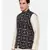 Mayank Modi Brown/Blue Linen Geometric Print Modi Jacket