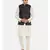 Mayank Modi Brown/Blue Linen Geometric Print Modi Jacket