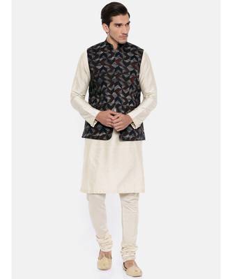 Mayank Modi Brown/Blue Linen Geometric Print Modi Jacket 5