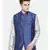 Mayank Modi Linen/Silk Blue Nehru Jacket