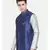 Mayank Modi Linen/Silk Blue Nehru Jacket