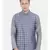 Mayank Modi Blue Cotton Checkered Embroidered Jacket