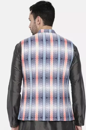 Mayank Modi Agua Blue Pink Quilted Jacket