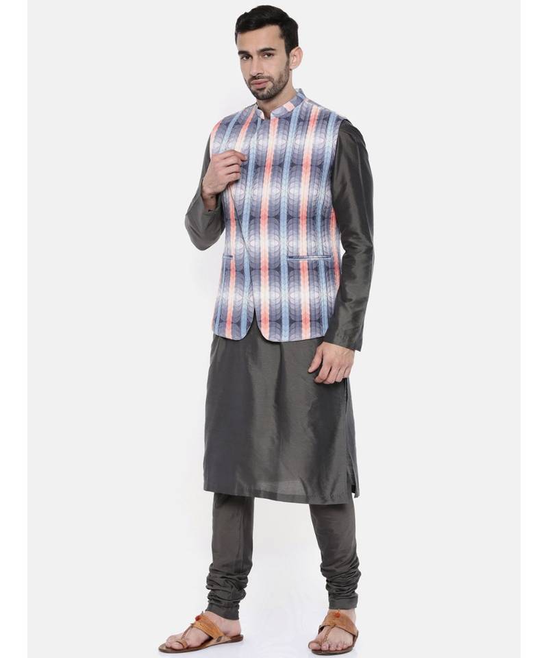 Mayank Modi Agua Blue Pink Quilted Jacket