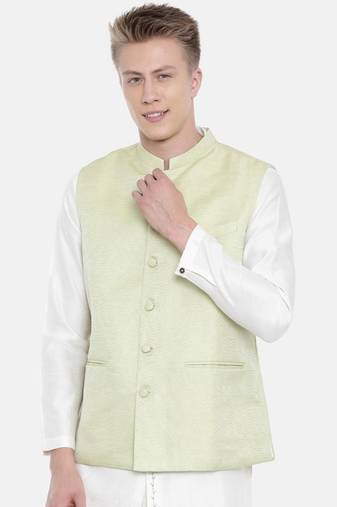 Mayank Modi Pastel Green Silk Jacket