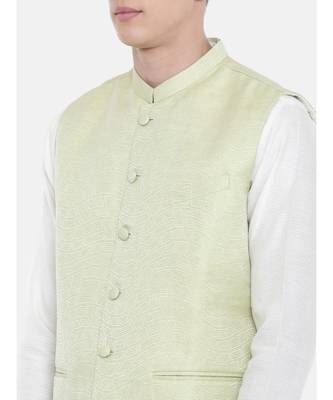 Mayank Modi Pastel Green Silk Jacket 2