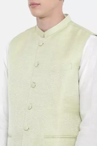 Mayank Modi Pastel Green Silk Jacket