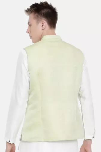 Mayank Modi Pastel Green Silk Jacket