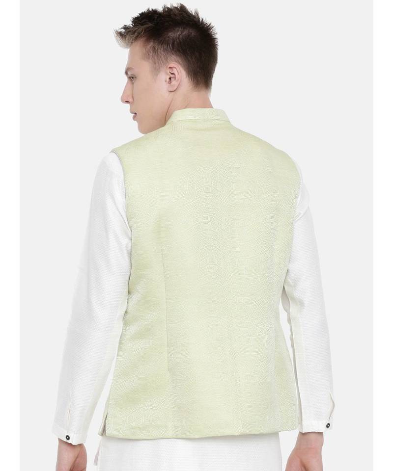 Mayank Modi Pastel Green Silk Jacket