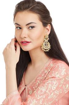 White Kundan Chandbali Earrings