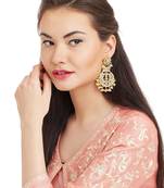 White Kundan Chandbali Earrings