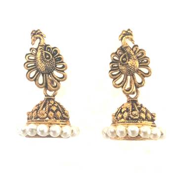 RozMili Oxidized Gold plated Peacock pretty Earrings for women and Girls 1