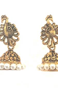 RozMili Oxidized Gold plated Peacock pretty Earrings for women and Girls
