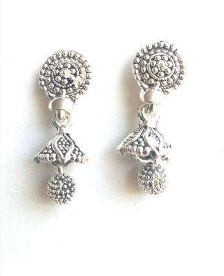 RozMili Oxidized Silver Fashion Earrings for Girls 1