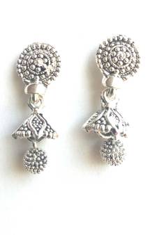 RozMili Oxidized Silver Fashion Earrings for Girls