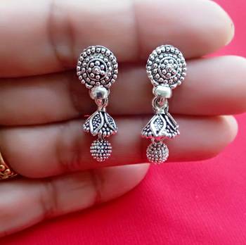 RozMili Oxidized Silver Fashion Earrings for Girls 2