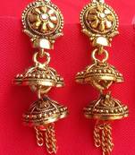 RozMli Gold plated Oxidized finish Alloy metal beautiful Drop Earring for Girls