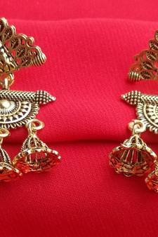 RozMili Oxidized Gold Plated small beautiful metal Earrings for Girls