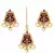 Gold Plated Traditional Kundan Meenakari Earrings with Maang Tikka