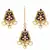 Gold Plated Traditional Kundan Meenakari Earrings with Maang Tikka for Women