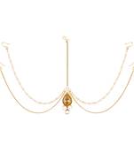 Traditional Pearl & Stone Mathapatti Maang Tikka for Women T1083LW