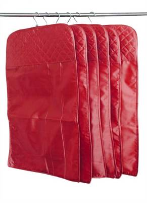 atorakushon   Satin Hanging Saree Cover Garments Wardrobe Organizer Pack of 18 (Maroon) 2