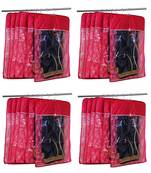 atorakushon   Satin Hanging Saree Cover Garments Wardrobe Organizer Pack of 24 (Maroon)