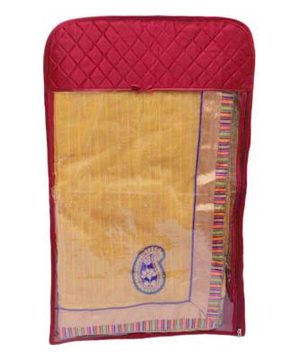 atorakushon   Satin Hanging Saree Cover Garments Wardrobe Organizer Pack of 24 (Maroon) 5