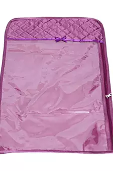 atorakushon   Satin Hanging Saree Cover Garments Wardrobe Organizer Pack of 6 (Purple)