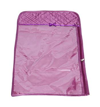 atorakushon   Satin Hanging Saree Cover Garments Wardrobe Organizer Pack of 12 (Purple) 3